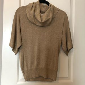 Michael Kors Small Cowl Neck Gold Top